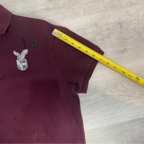 American Eagle Mens Vintage Classic Polo Shirt Burgundy Size M/L - Picture 10 of 12